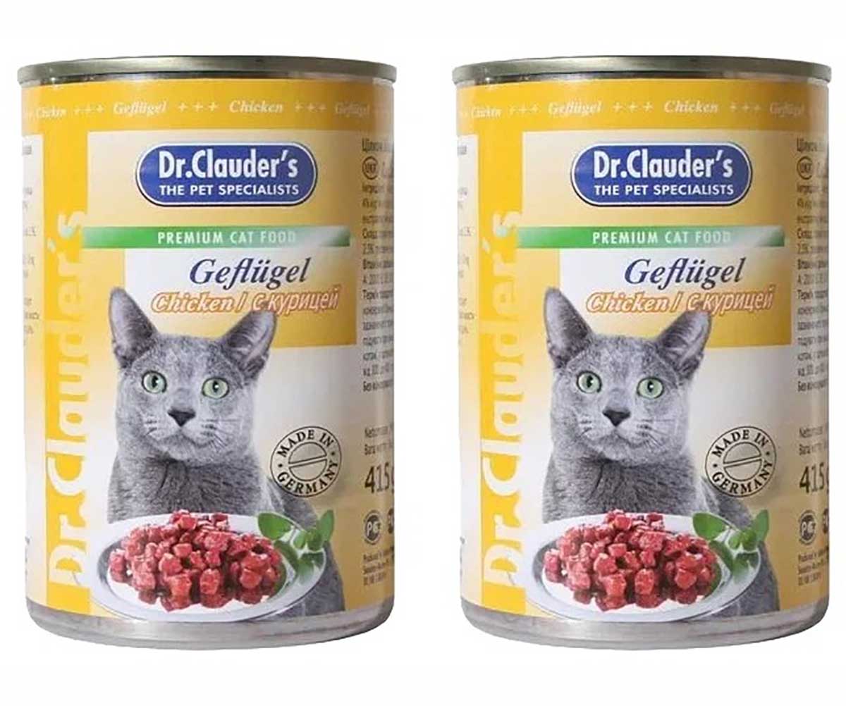 Консервы Dr.Clauder`s (Доктор Клаудер) Для Кошек Курица  Premium Cat Food Chicken 415г