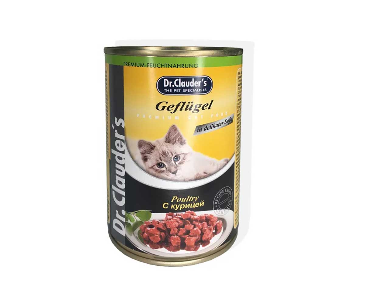 Консервы Dr.Clauder`s (Доктор Клаудер) Для Кошек Курица  Premium Cat Food Chicken 415г