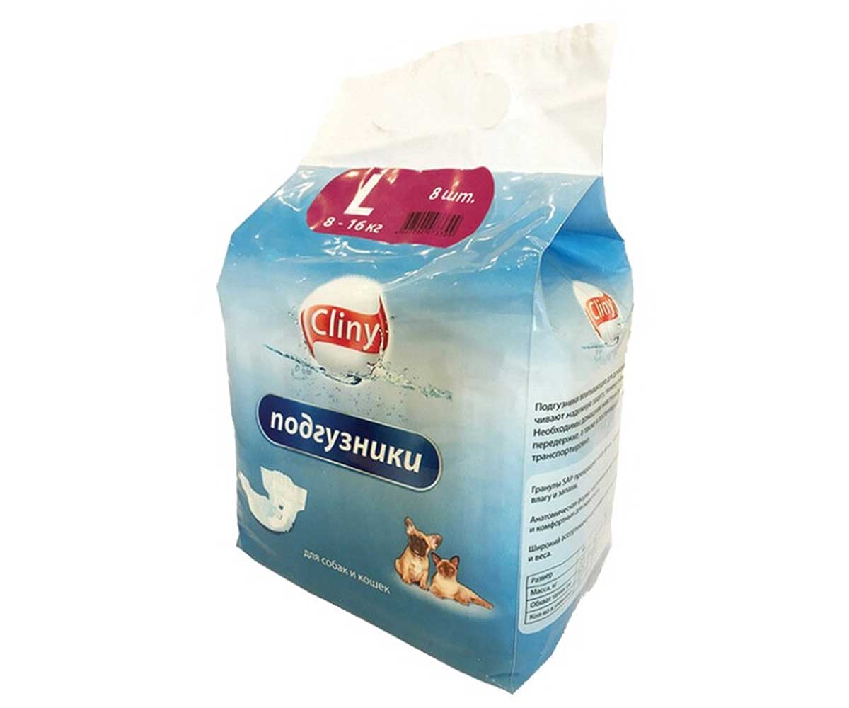 Подгузники Для Собак и Кошек Cliny L 8-16кг 8шт К204