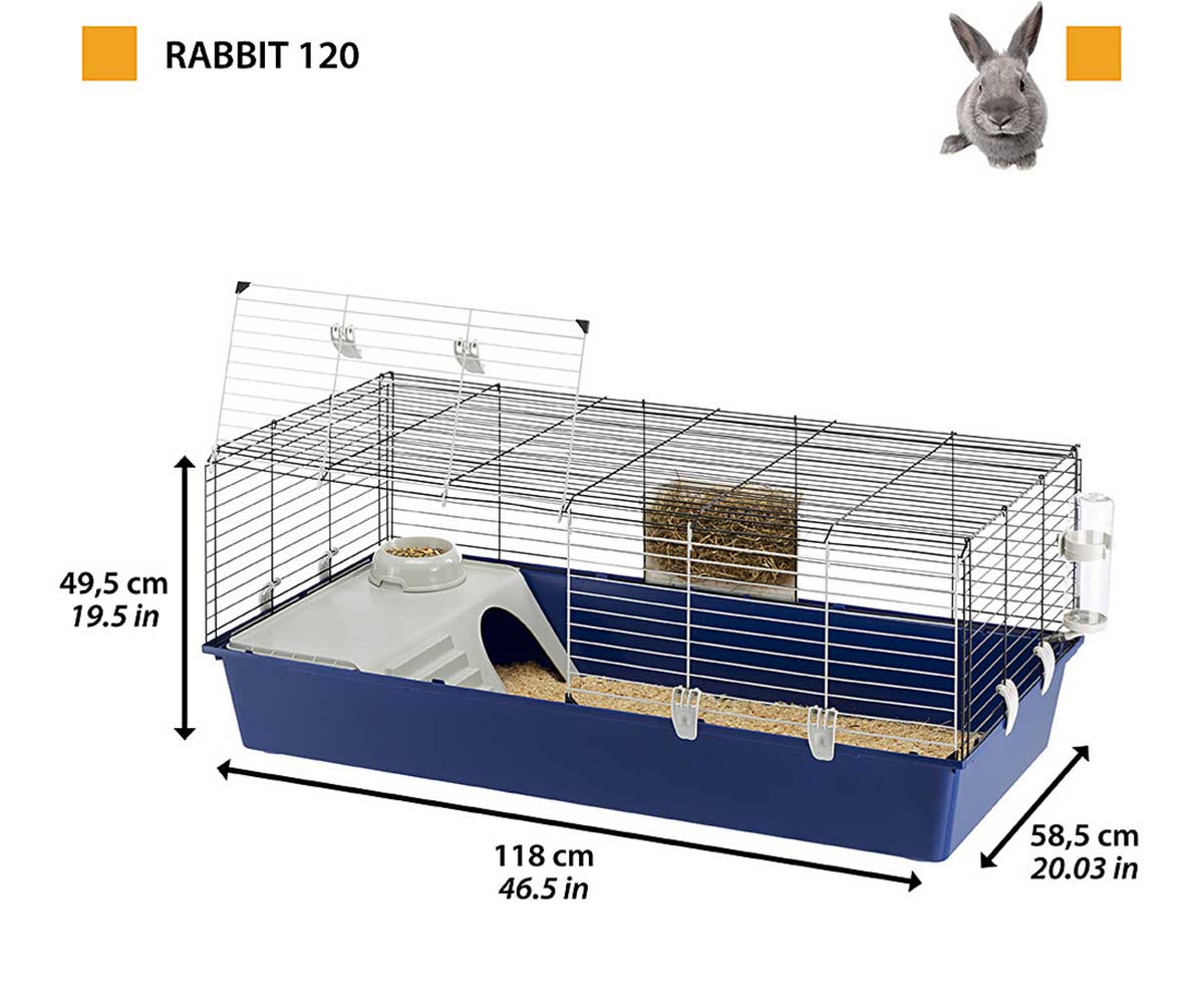 Клетка Для Кроликов Ferplast (Ферпласт) Rabbit 120 New 118*58,5*h 49,5см Цветная