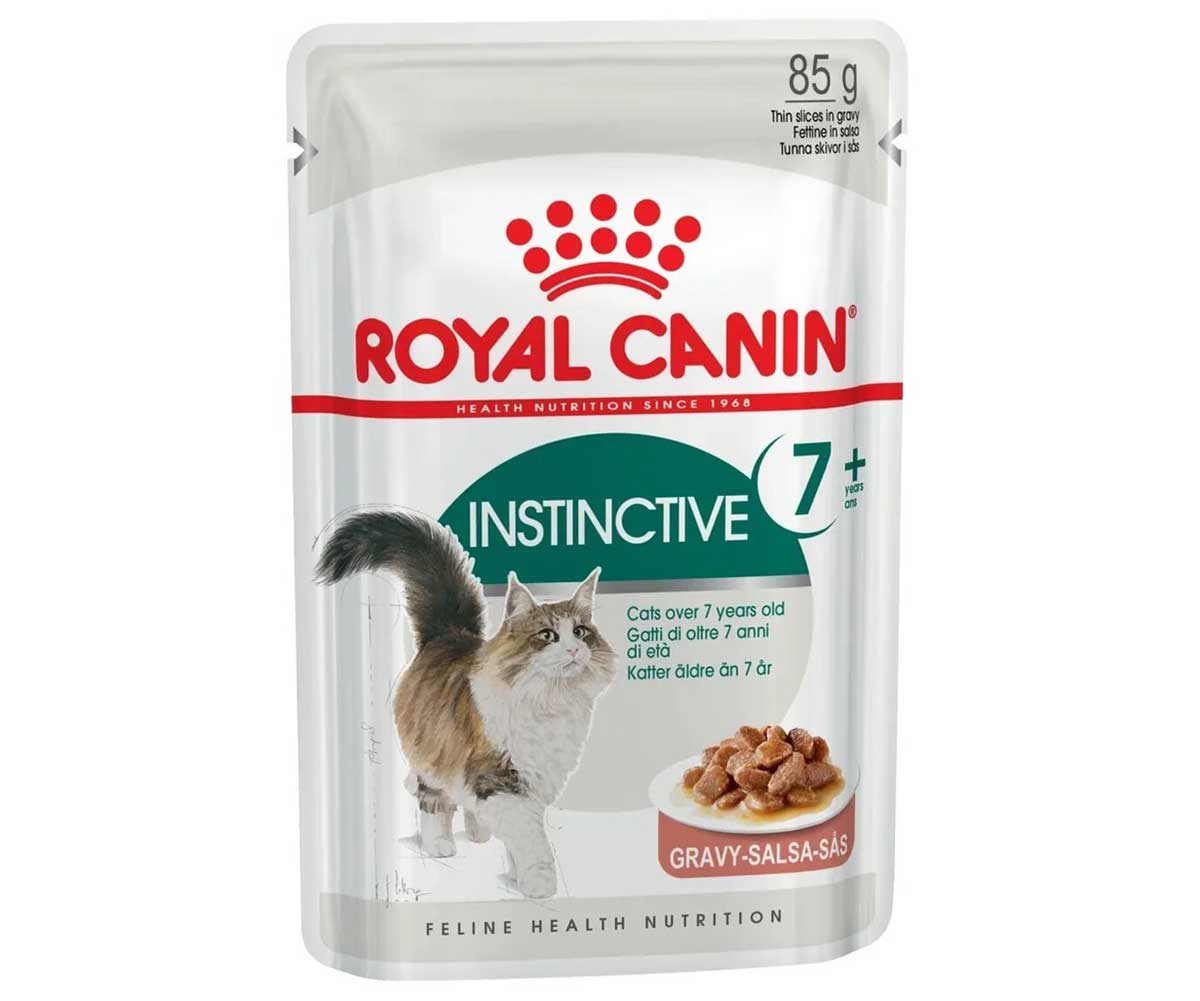 Влажный Корм Royal Canin (Роял Канин) Для Пожилых Кошек Старше 7 Лет Мясные Кусочки в Соусе Feline Health Nutrition Instinctive 7+ Gravy 85г