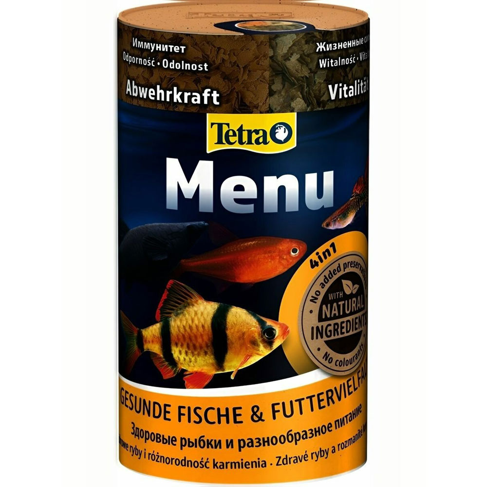 Корм Для Рыб Tetra (Тетра) Menu Мелкие Хлопья 4 Вида 250мл 64г 767393