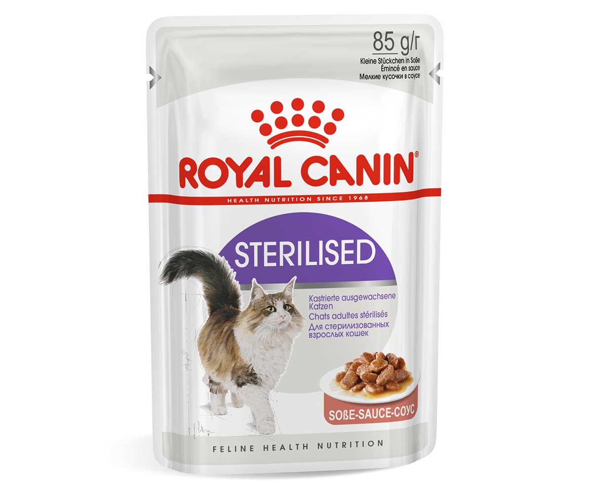 Влажный Корм Royal Canin (Роял Канин) Для Кастрированных Котов и Стерилизованных Кошек Аппетитные Кусочки в Соусе Feline Health Nutrition Sterilised Gravy 85г (1*12)