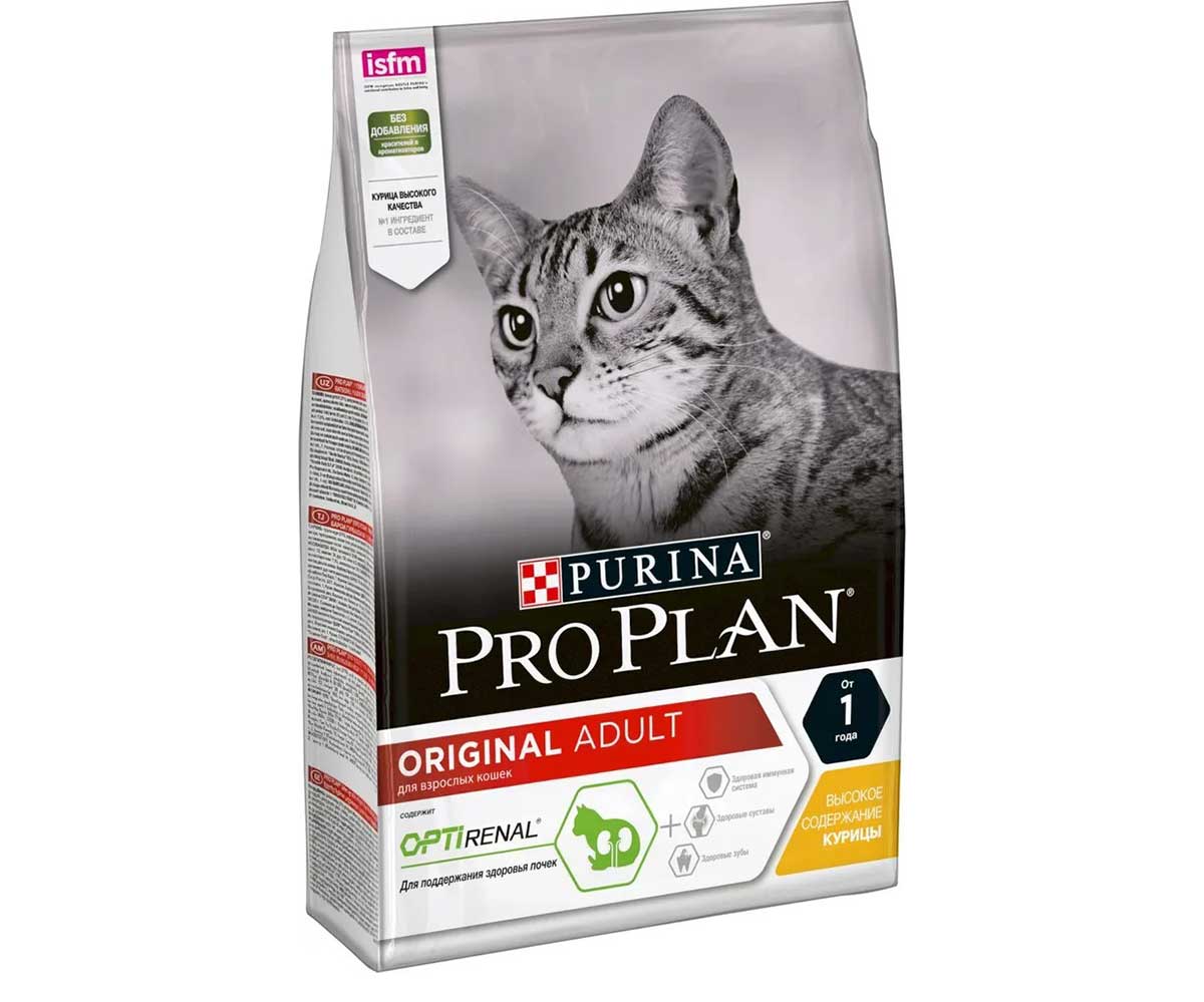 Сухой Корм Pro Plan (Проплан) Adult Renal Plus Chicken Для Кошек Для Поддержания Здоровья Почек Курица 3кг