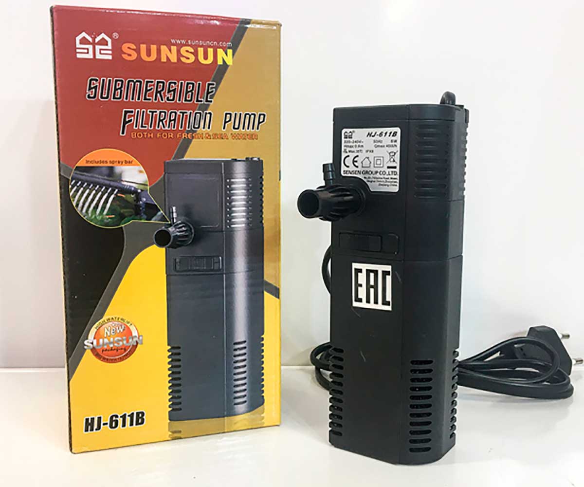 Помпа-Фильтр Для Аквариума 50-100л SunSun (СанСан) 6Вт 450л/ч HJ-611B