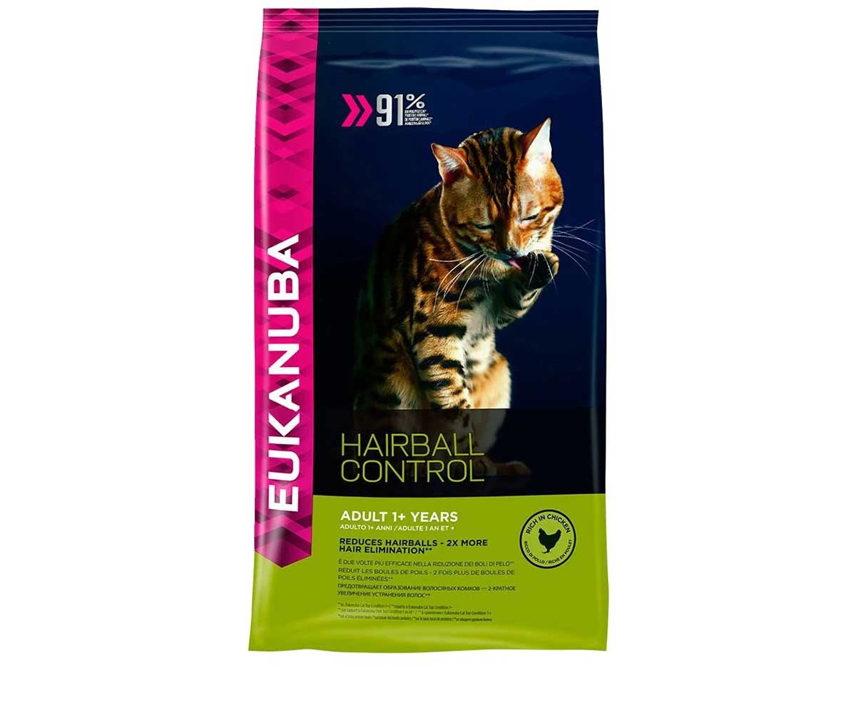 Сухой Корм Eukanuba (Эукануба) Для Кошек Птица Adult Hairball Control Indoor 400г