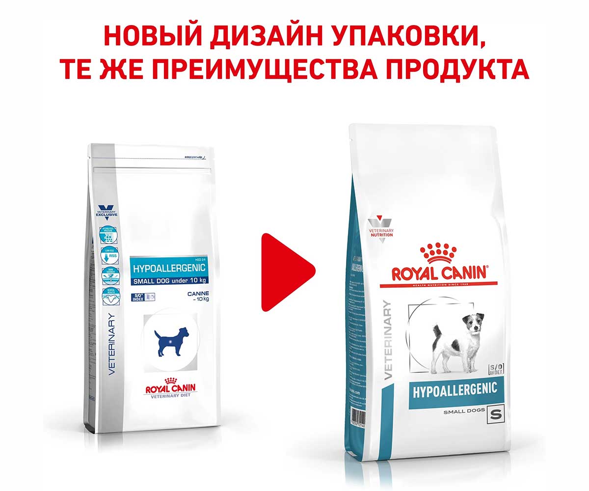 Лечебный Сухой Корм Royal Canin (Роял Канин) Veterinary Diet Canine Hypoallergenic HSD24 Small Dog Для Собак Мелких Пород При Пищевой Непереносимостью 1кг