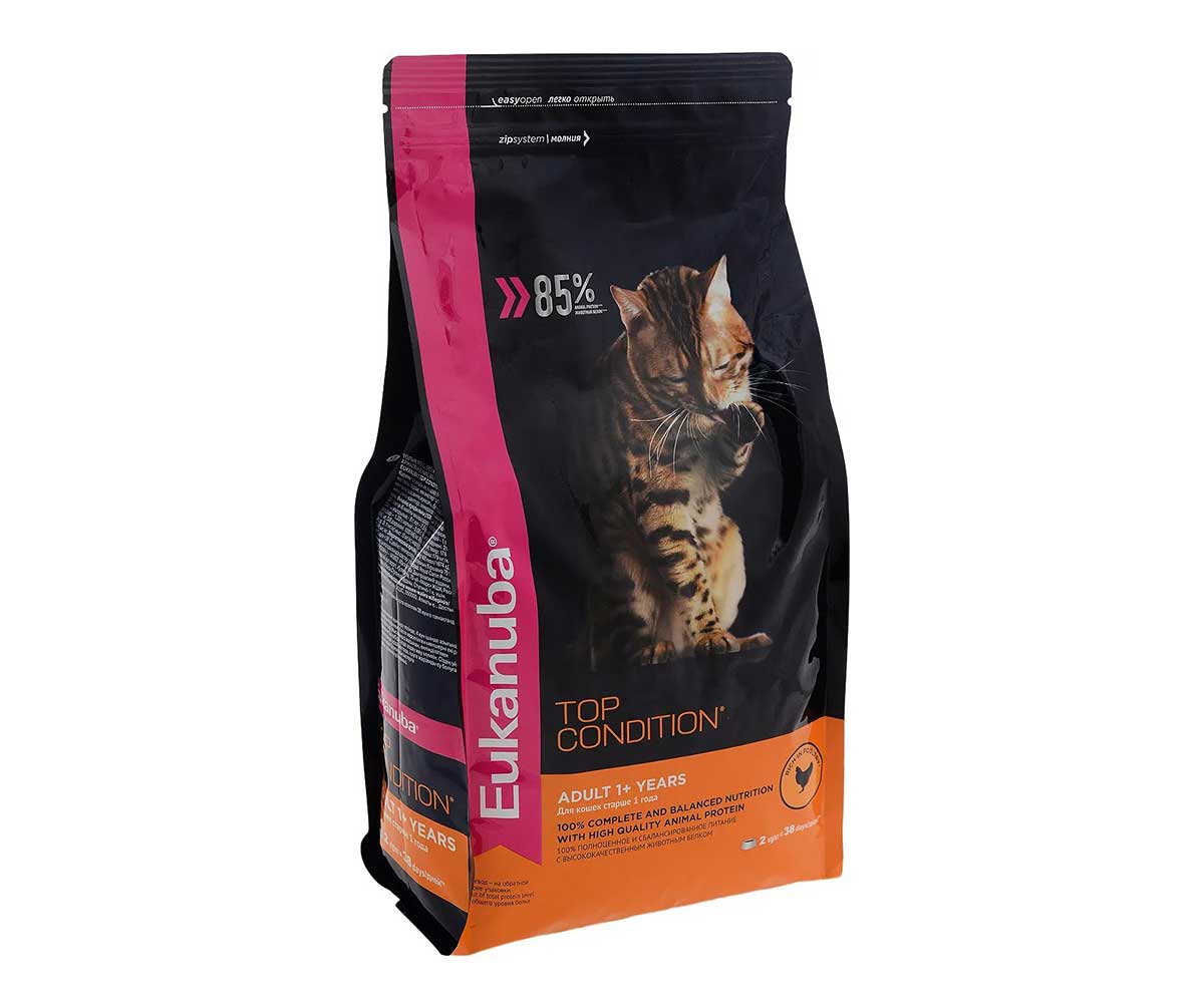 Сухой Корм Eukanuba (Эукануба) Для Кошек Курица Adult Top Condition 2кг