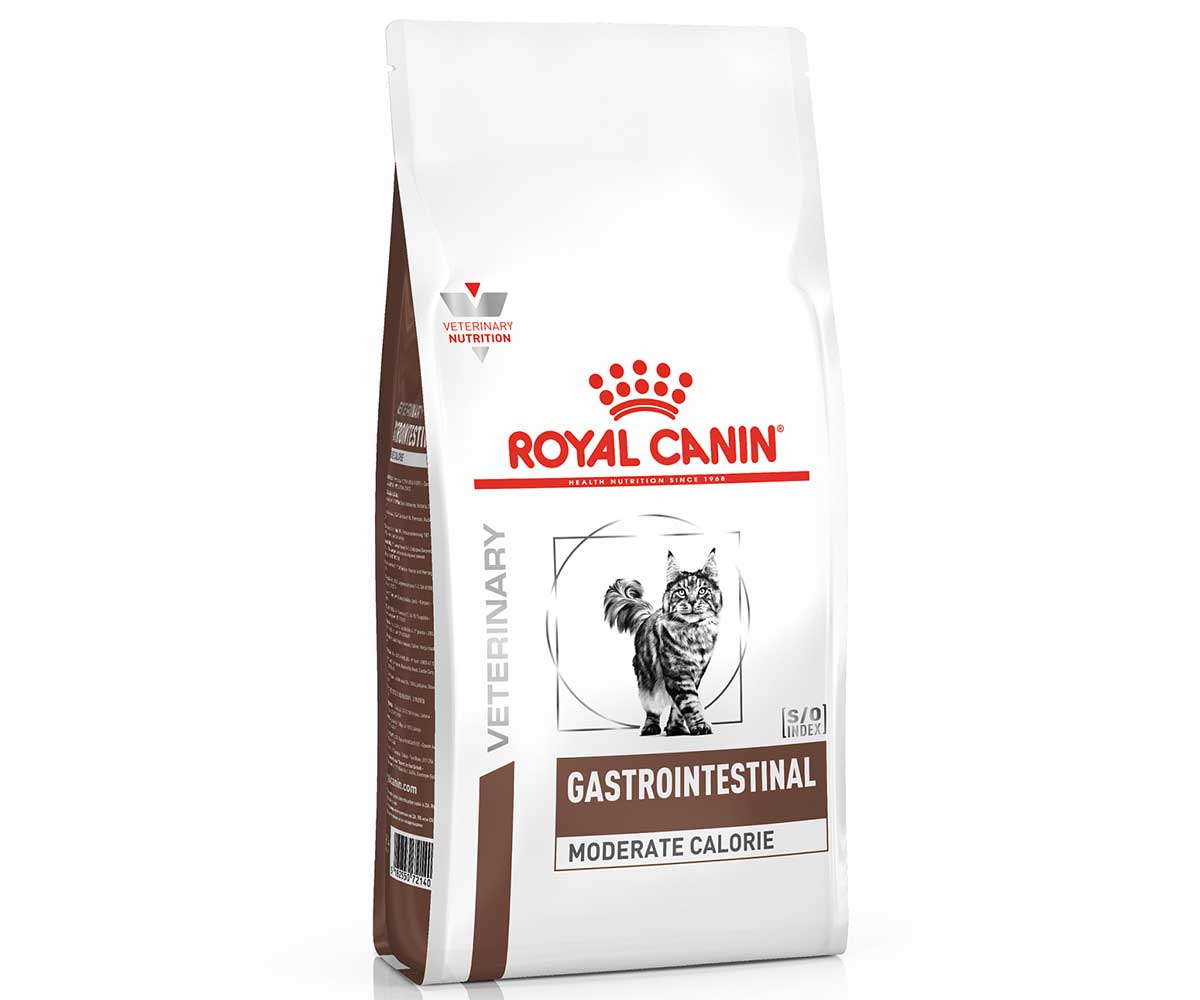Лечебный Сухой Корм Royal Canin (Роял Канин) Для Кошек При Нарушении Пищеварения с Пониженным Уровнем Калорий Veterinary Feline Gastrointestinal GIM35 Moderate Calorie 2кг
