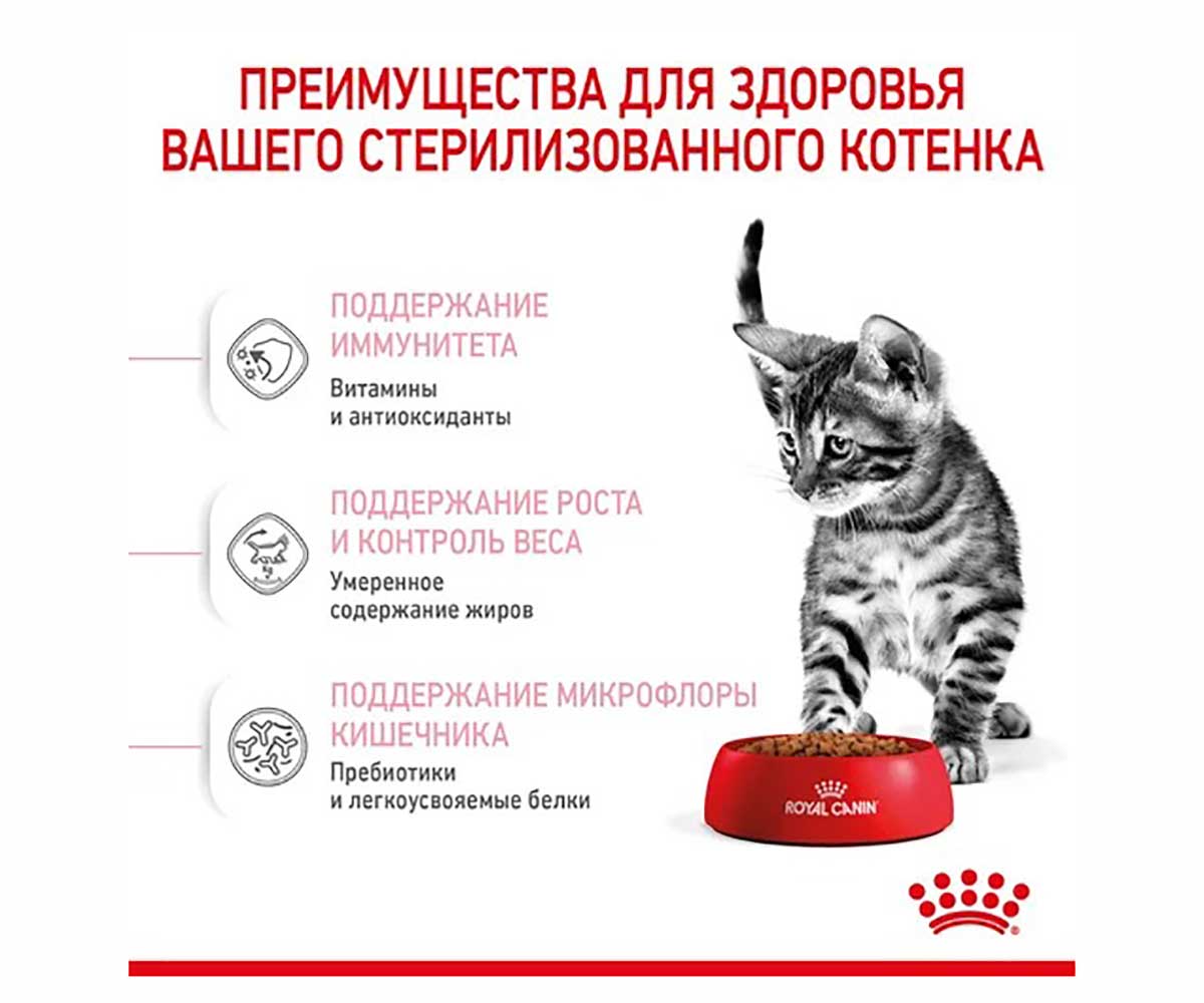 Сухой Корм Royal Canin (Роял Канин) Для Стерилизованных Котят Feline Health Nutrition Kitten Sterilised 400г