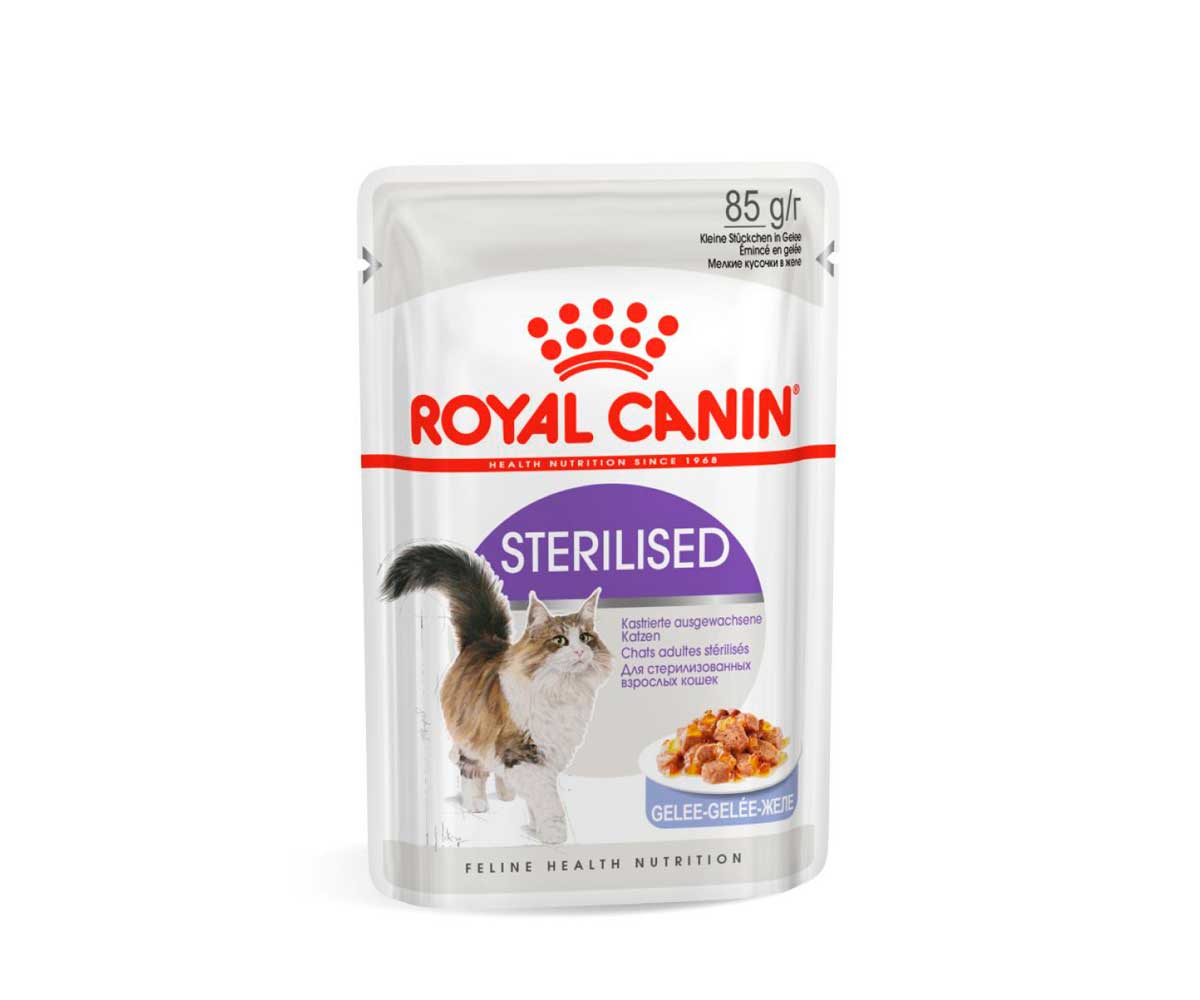 Влажный Корм Royal Canin (Роял Канин) Для Стерилизованных Кошек и Кастрированных Котов Аппетитные Кусочки в Желе Feline Health Nutrition Sterilised Jelly 85г (1*12)