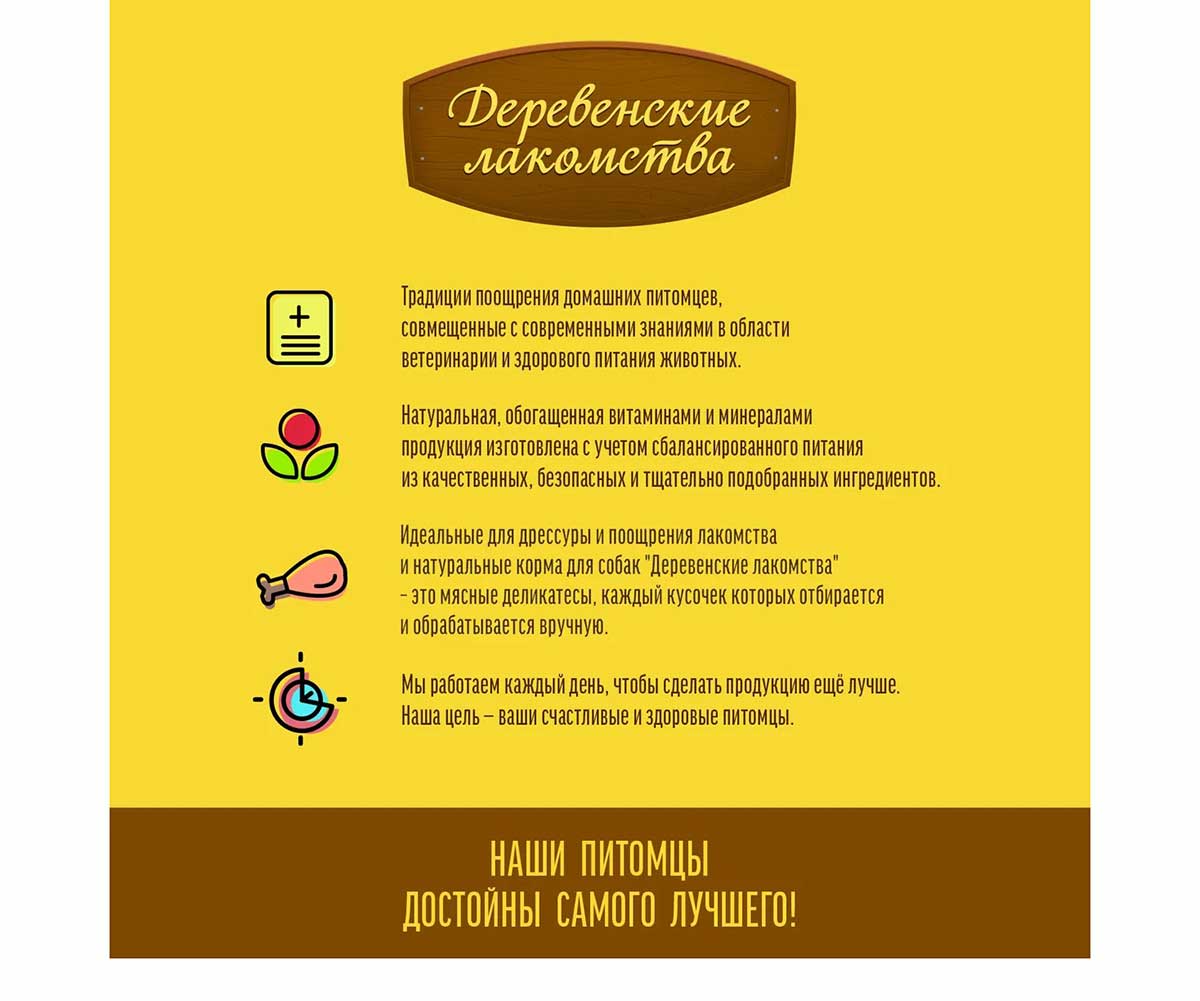 Деревенские Лакомства Для Собак Куриные Ломтики 90г 79711144