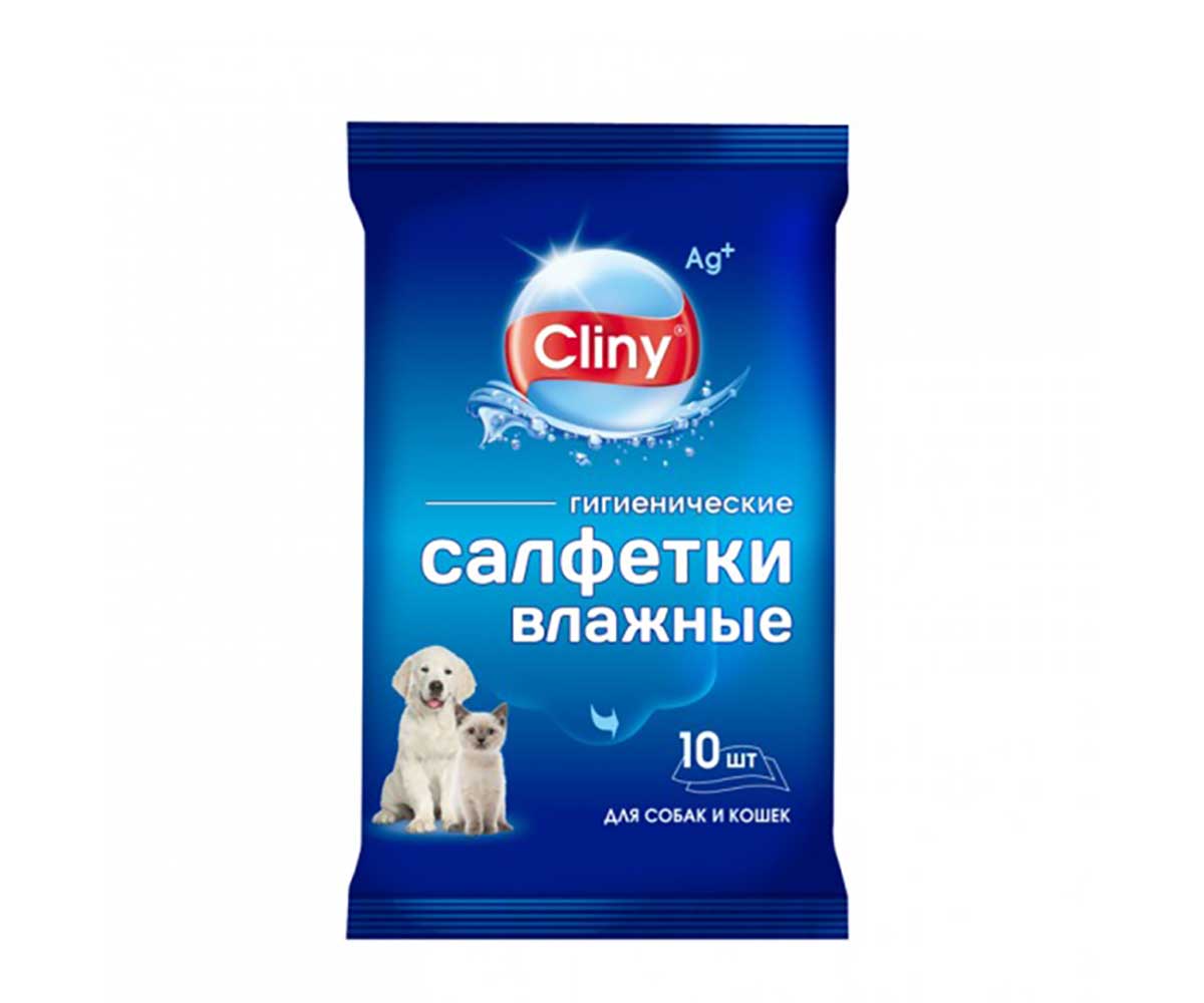 Салфетки Для Кошек и Собак Cliny (Клини) Влажные Гигиенические 10шт К101