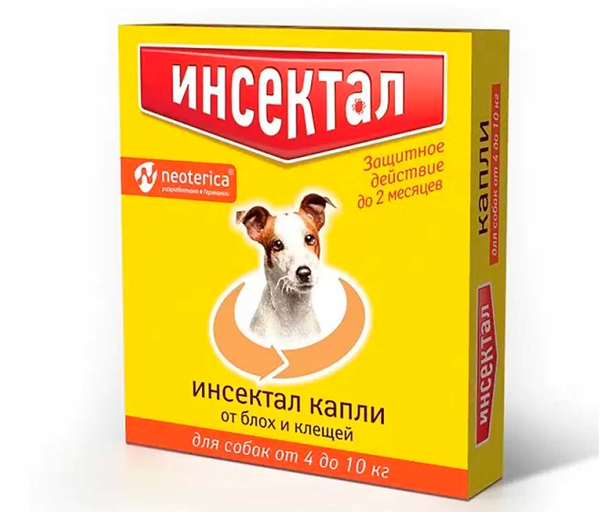 Инсектал Капли От Блох и Клещей Для Собак 4-10кг N102