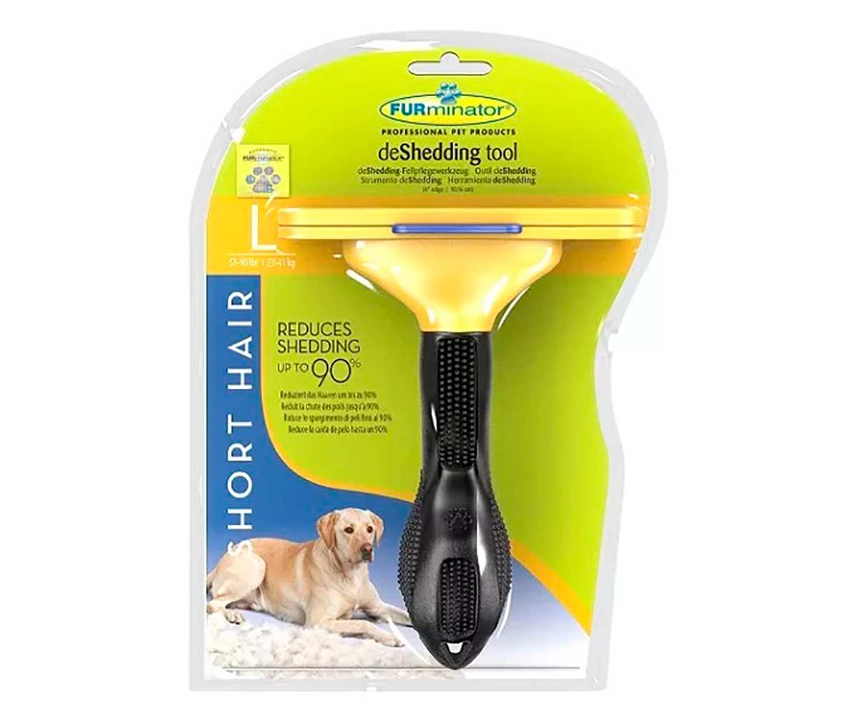 Фурминатор Для Собак Крупных Пород Deluxe 10см с КОРОТКОЙ Шерстью FURminator Deluxe Short Hair Large Dog + Шампунь-Спрей От Колтунов 250мл