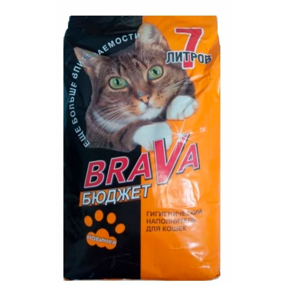 Наполнитель Для Кошачьего Туалета BRAVA (Брава) Бюджет Минеральный 7л (1*4)