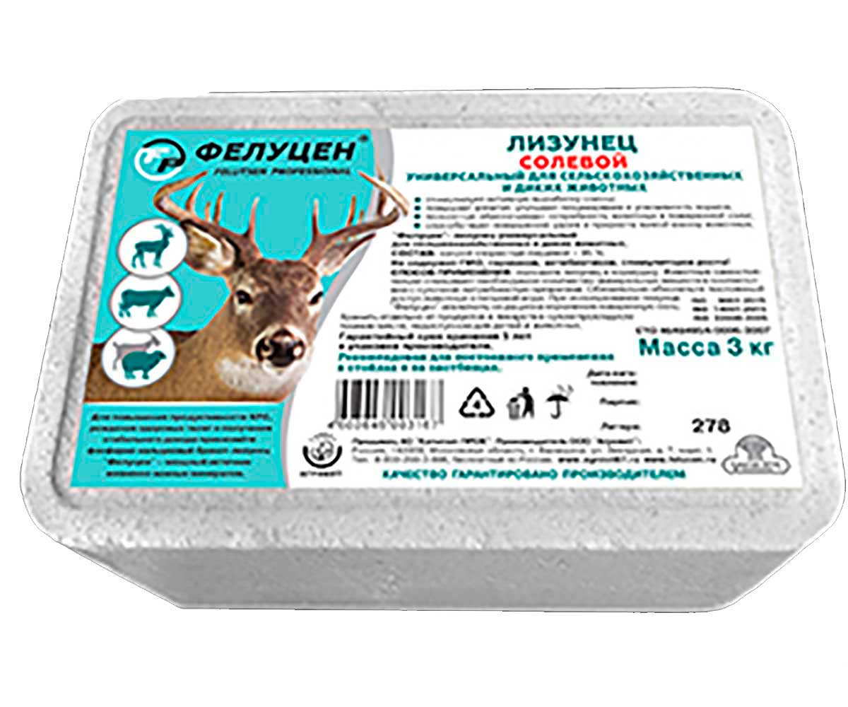 Фелуцен Лизунец Солевой Для Жвачных Животных Без Минералов 3кг