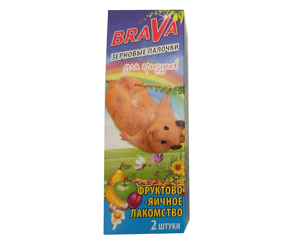 Brava (Брава) Лакомство Для Грызунов Палочки Фруктово-Яичные 2шт (1*18)