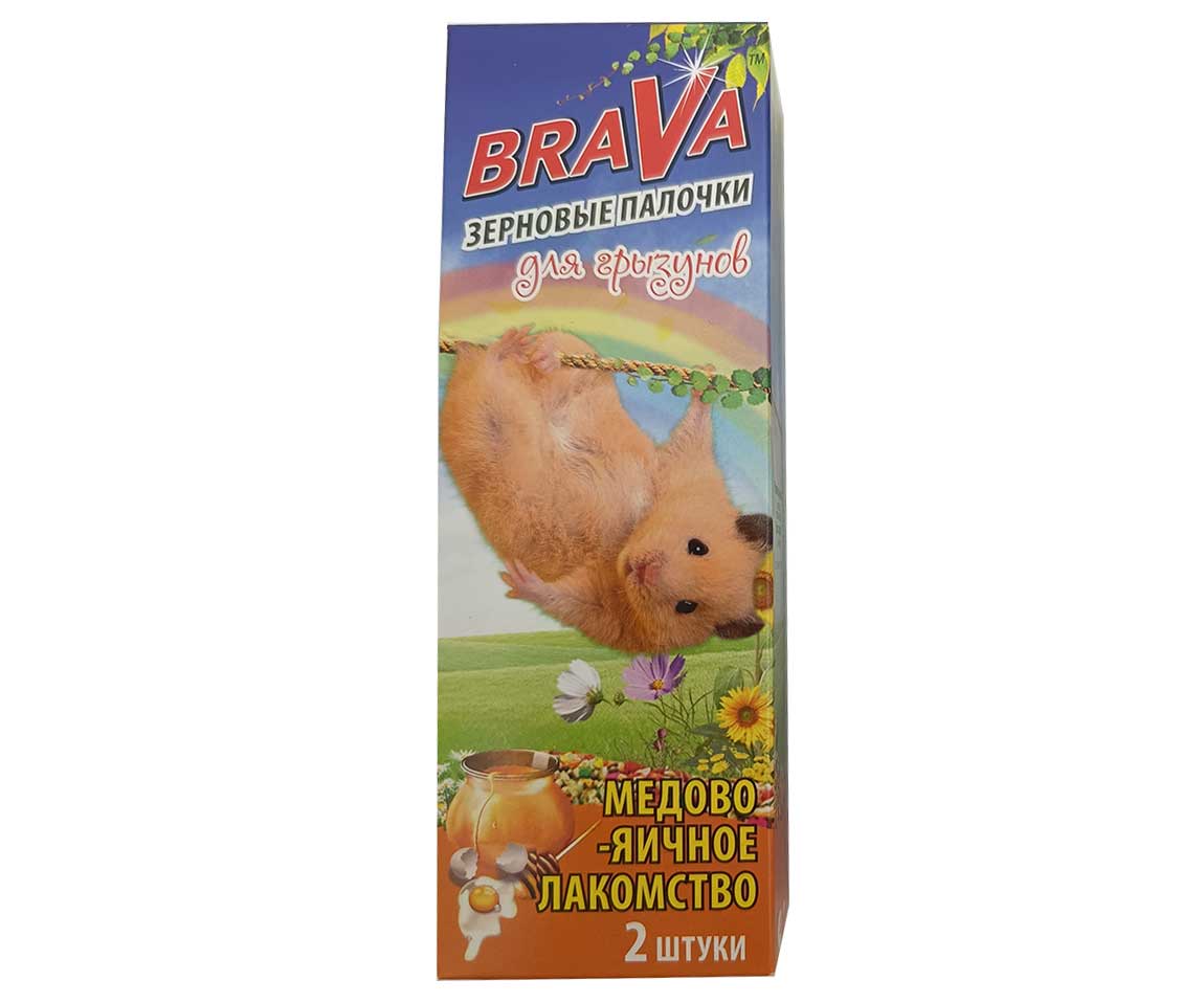 Brava (Брава) Лакомство Для Грызунов Палочки Медово-Яичные 2шт (1*18)
