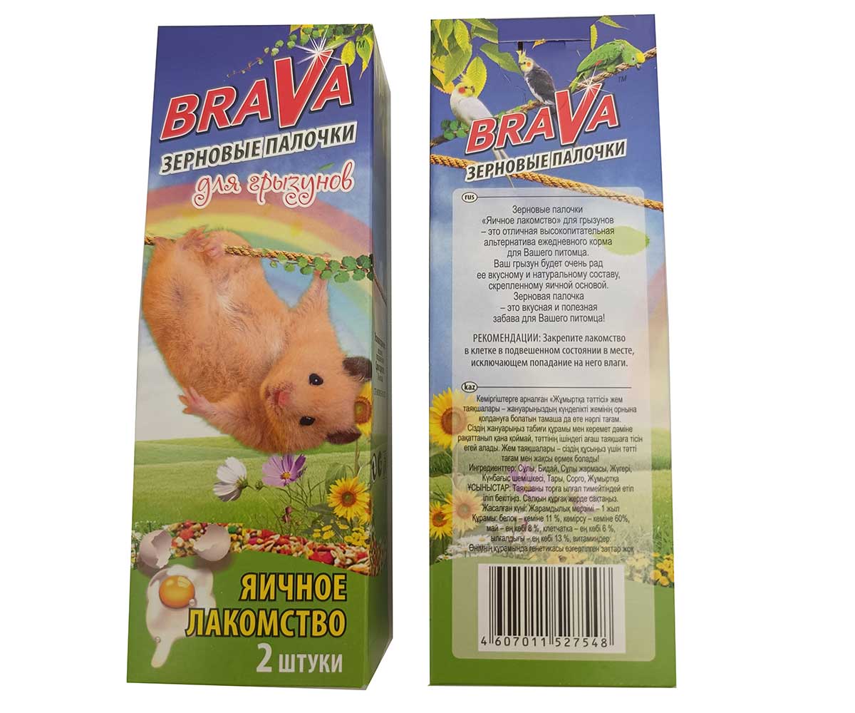 Brava (Брава) Лакомство Для Грызунов Палочки Яичные 2шт (1*18)