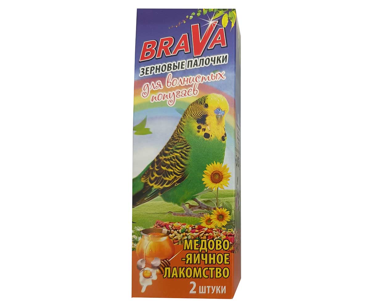 Brava (Брава) Лакомство Для Попугаев Палочки Медово-Яичные 2шт (1*18)