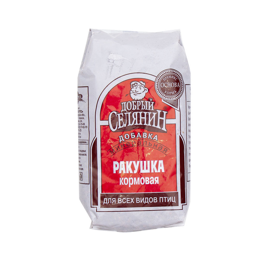 Подкормка Ракушка Кормовая Добрый Селянин Для Всех Видов Птиц Мирагро 1кг
