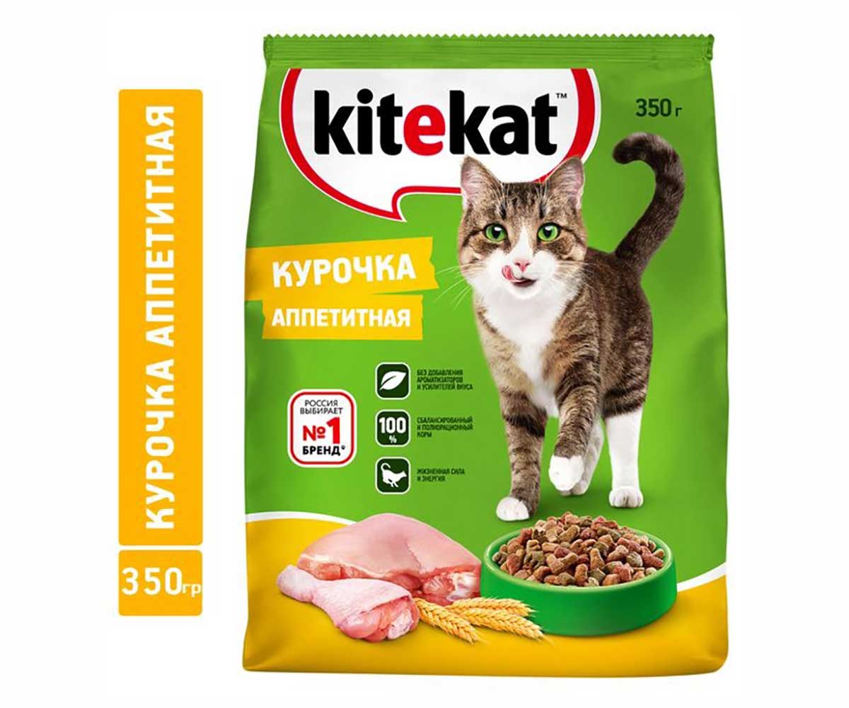 Сухой Корм Kitekat (Китекат) Для Кошек Курочка Аппетитная 350г (1*18)