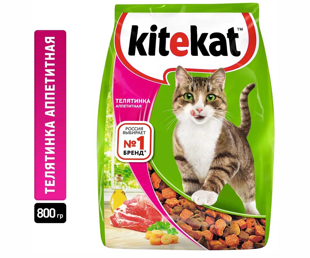 Сухой Корм Kitekat (Китекат) Для Кошек Телятина Аппетитная 800г (1*10)