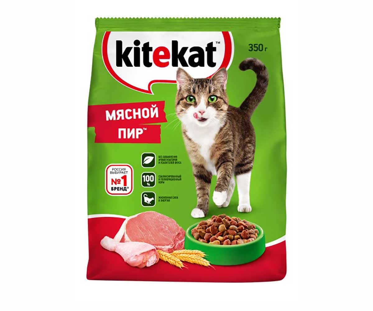 Сухой Корм Kitekat (Китекат) Для Кошек Мясной Пир 350г (1*18)