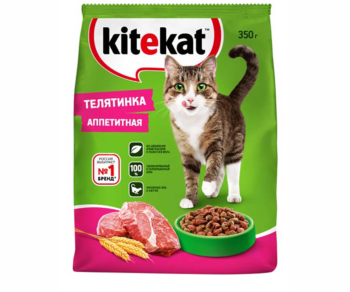 Сухой Корм Kitekat (Китекат) Для Кошек Телятинка Аппетитная 350г (1*18)