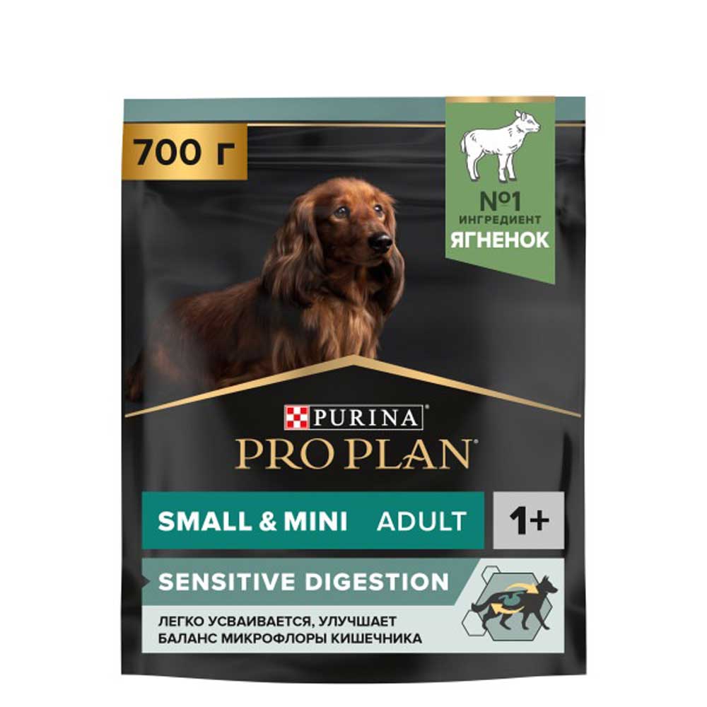 Сухой Корм ProPlan (Проплан) Для Собак Мелких Пород с Чувствительным Пищеварением Ягненок и Рис Adult Dog Optidigest Small & Mini Sensitive Digestion 700г (1*8)