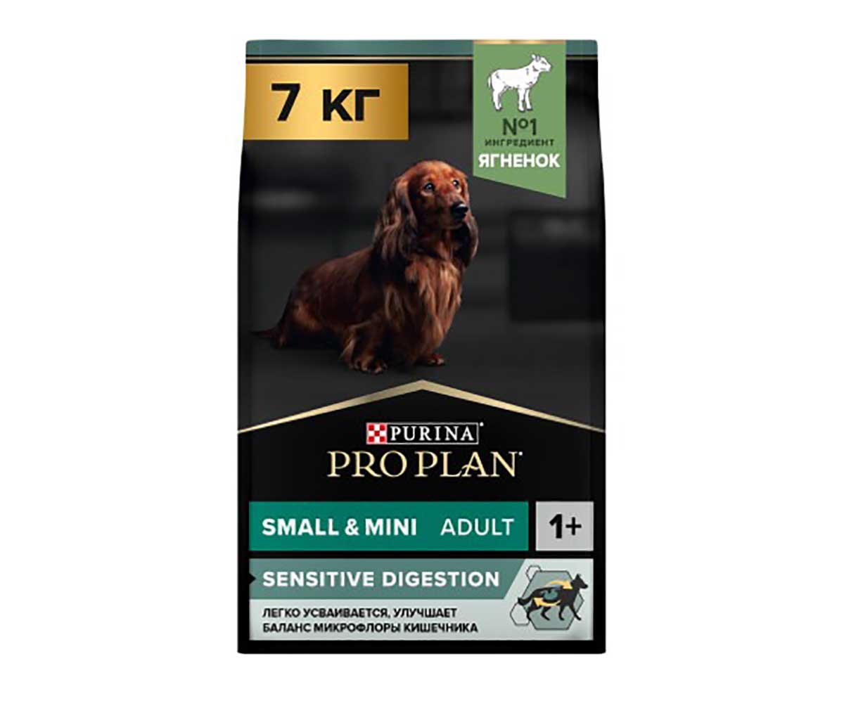 Сухой Корм ProPlan (Проплан) Для Собак Мелких Пород с Чувствительным Пищеварением Ягненок и Рис Adult Dog Optidigest Small & Mini Sensitive Digestion 7кг (1*1)