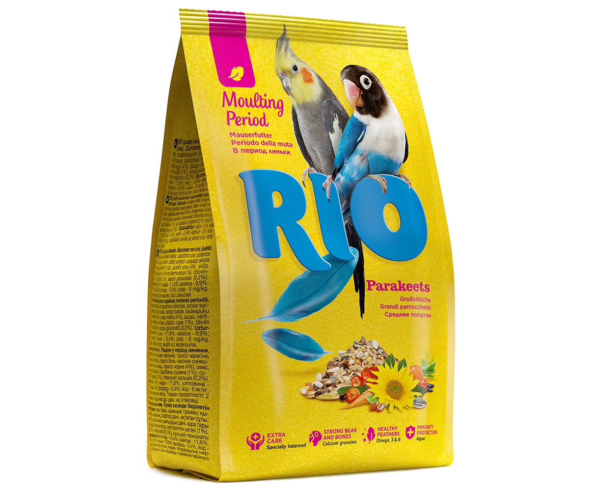 Корм Для Средних Попугаев RIO (Рио) в Период Линьки Parakeets Moulting Period 1кг
