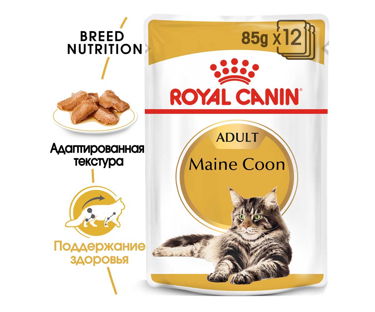 Влажный Корм Royal Canin (Роял Канин) Для Крупных Кошек Породы Мейн-Кун Feline Breed Nutrition Maine Coon Wet 85г