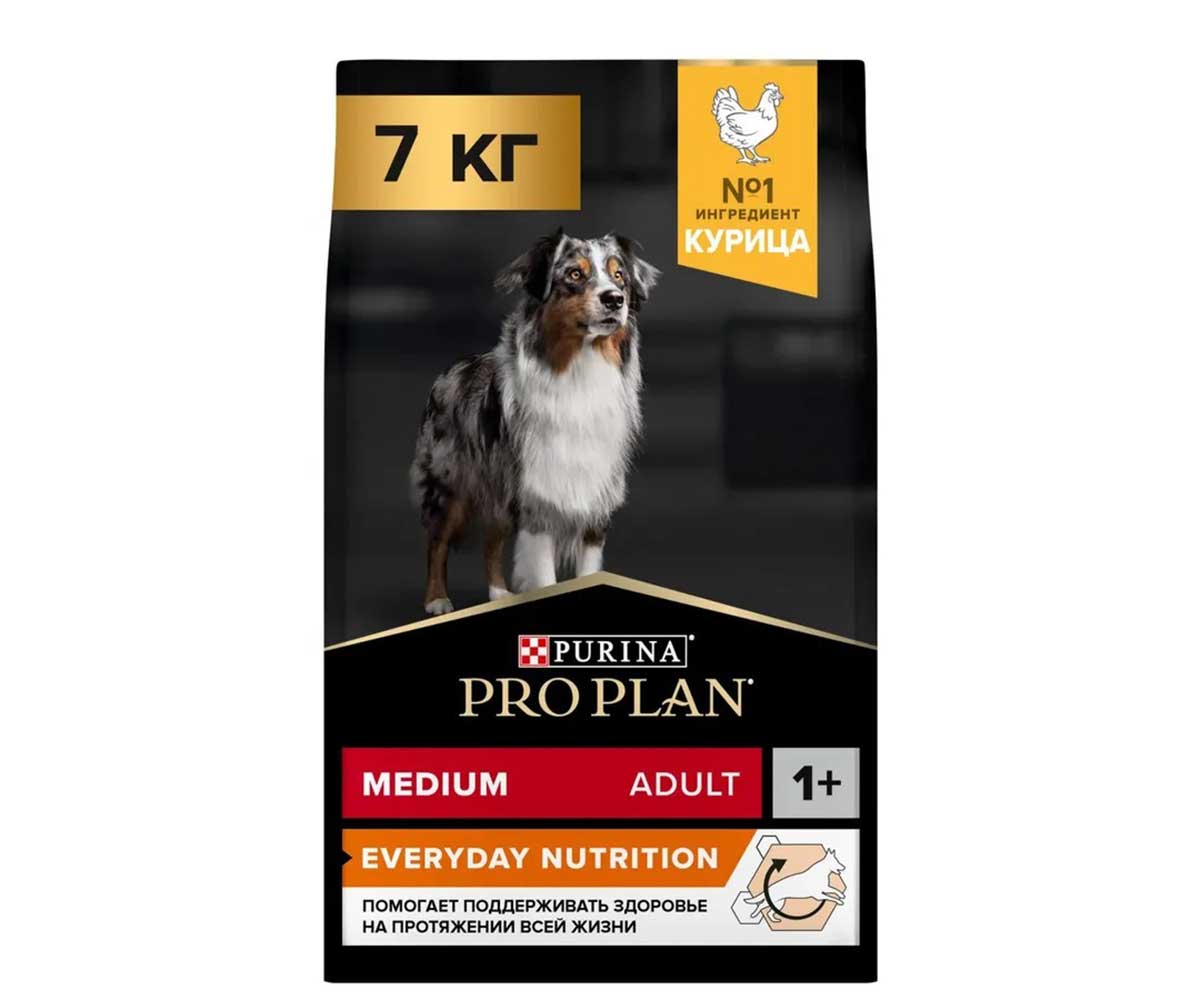Сухой Корм Pro Plan (ПроПлан) Для Собак Средних Пород Курица Medium Adult 7кг (1*1)