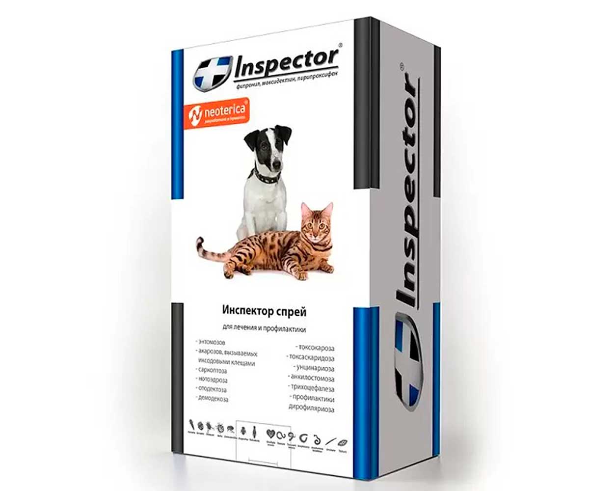 Inspector (Инспектор) Спрей От Внутренних Паразитов Для Кошек и Собак  I211