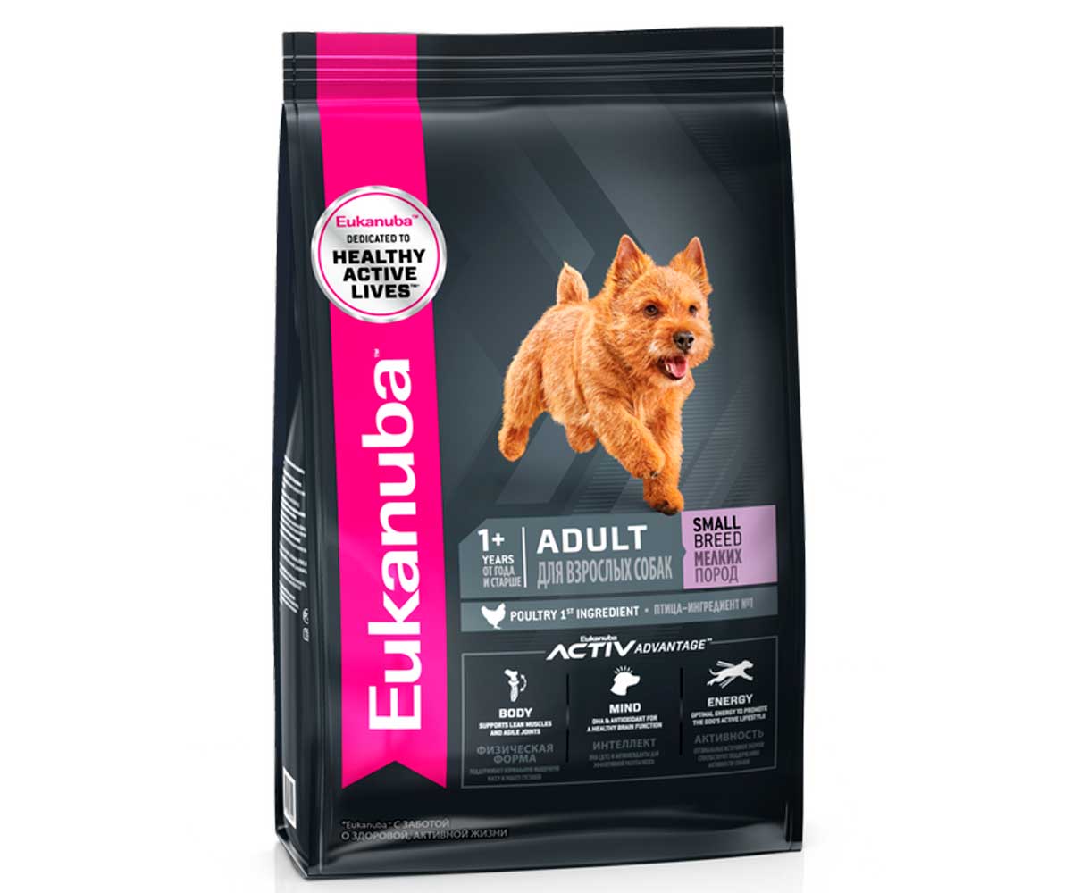 Сухой Корм Eukanuba (Эукануба) Для Собак Мелких Пород Курица Adult Small Breed Chicken 800г
