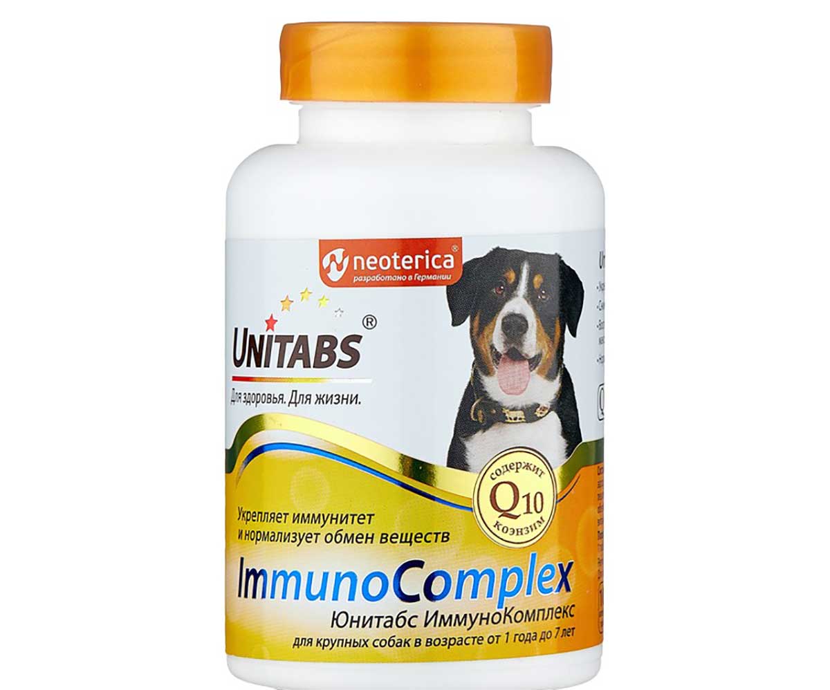 Витамины Для Собак Крупных Пород Юнитабс Unitabs ImmunoComplex Q10 100таб U205