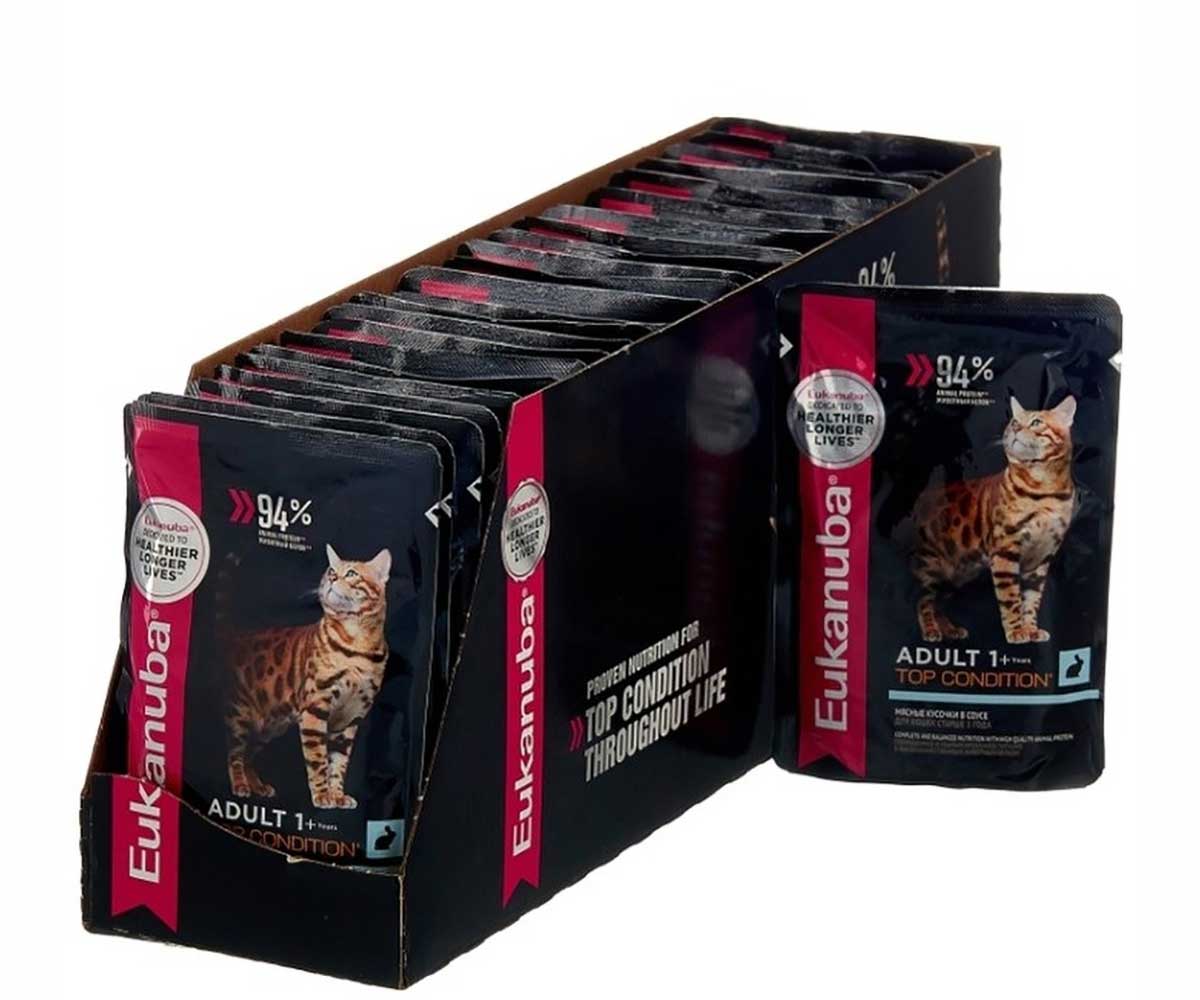 Влажный Корм Eukanuba (Эукануба) Для Кошек Кролик в Соусе Adult Rabbit 85г