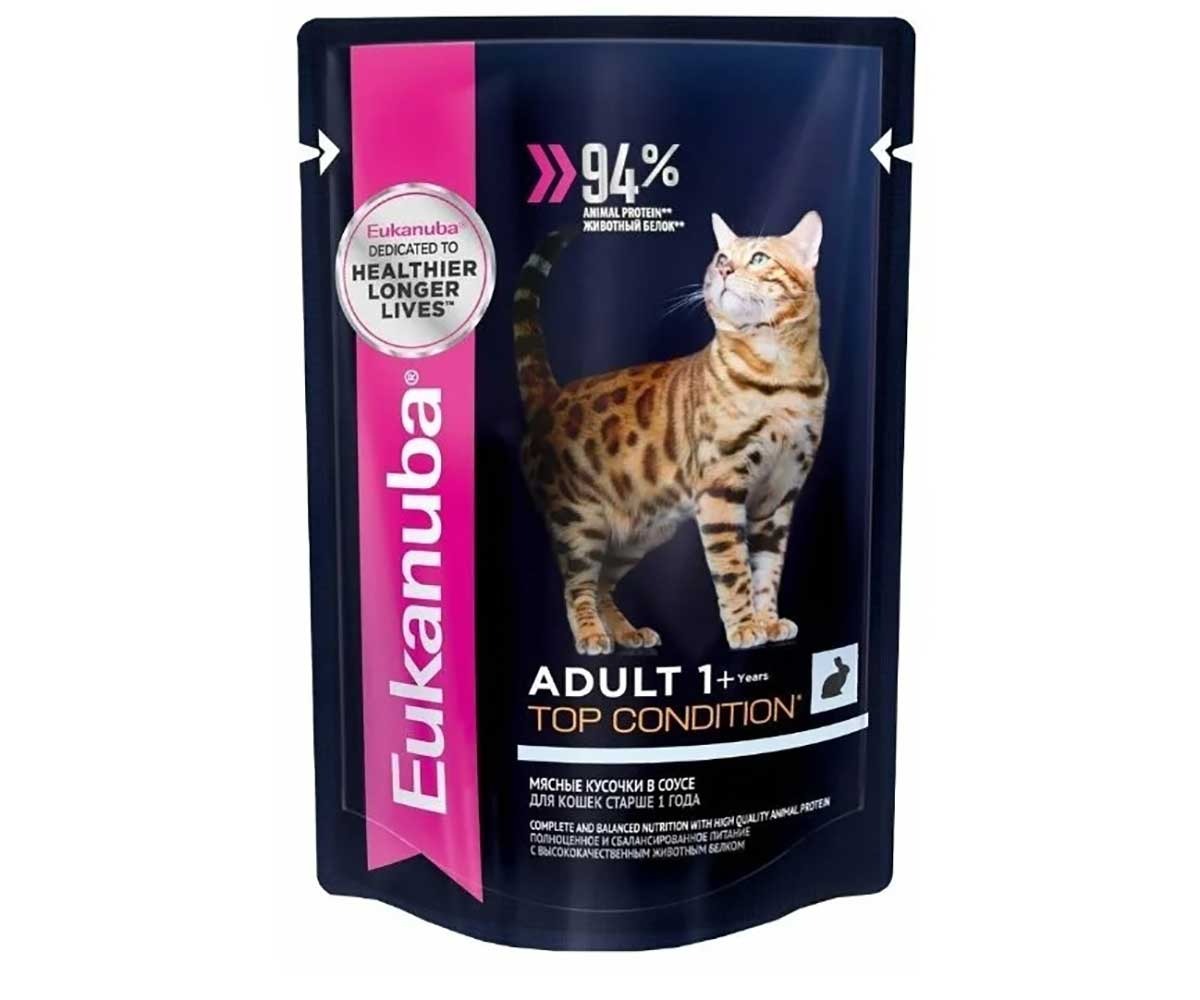Влажный Корм Eukanuba (Эукануба) Для Кошек Кролик в Соусе Adult Rabbit 85г