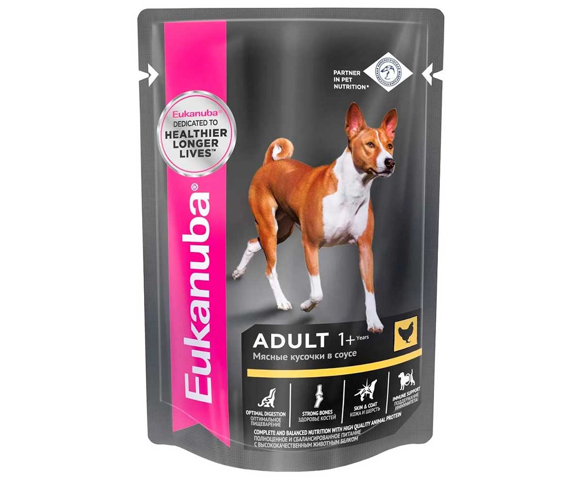 Влажный Корм Eukanuba (Эукануба) Для Собак Всех Пород Курица в Соусе Adult Chicken 100г