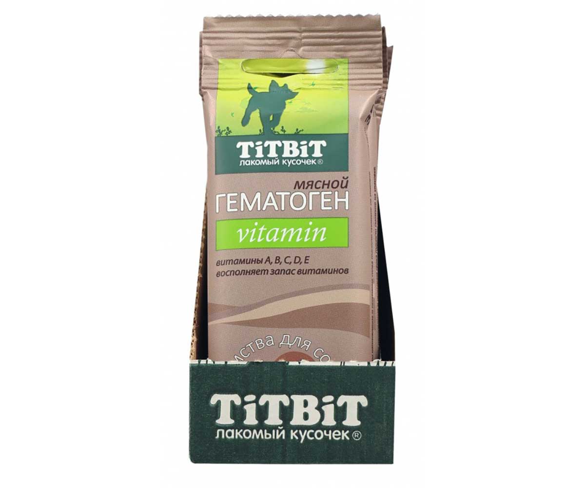 Лакомство Для Собак TiTBiT (Титбит) Гематоген Мясной Vitamin 35г