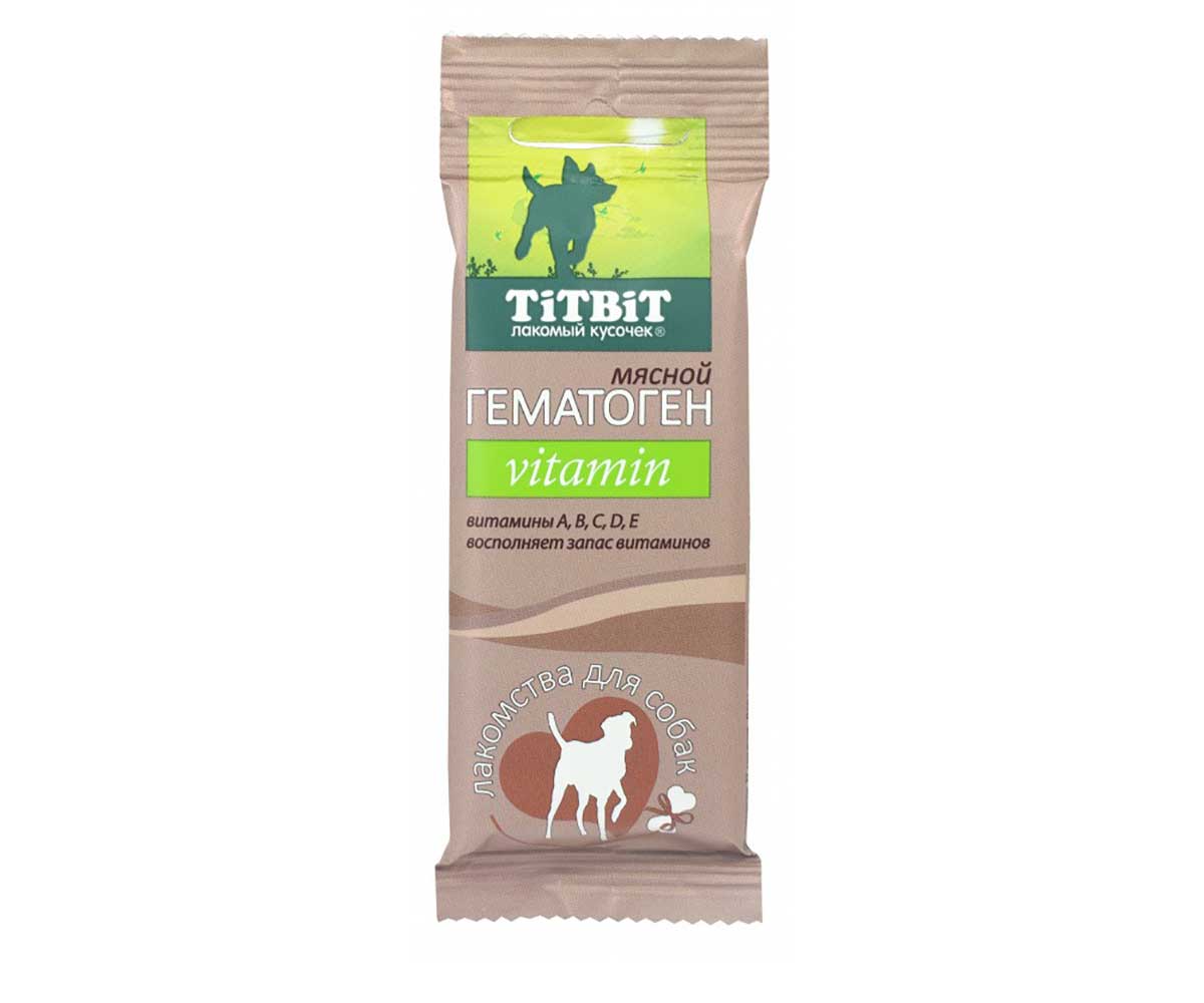 Лакомство Для Собак TiTBiT (Титбит) Гематоген Мясной Vitamin 35г