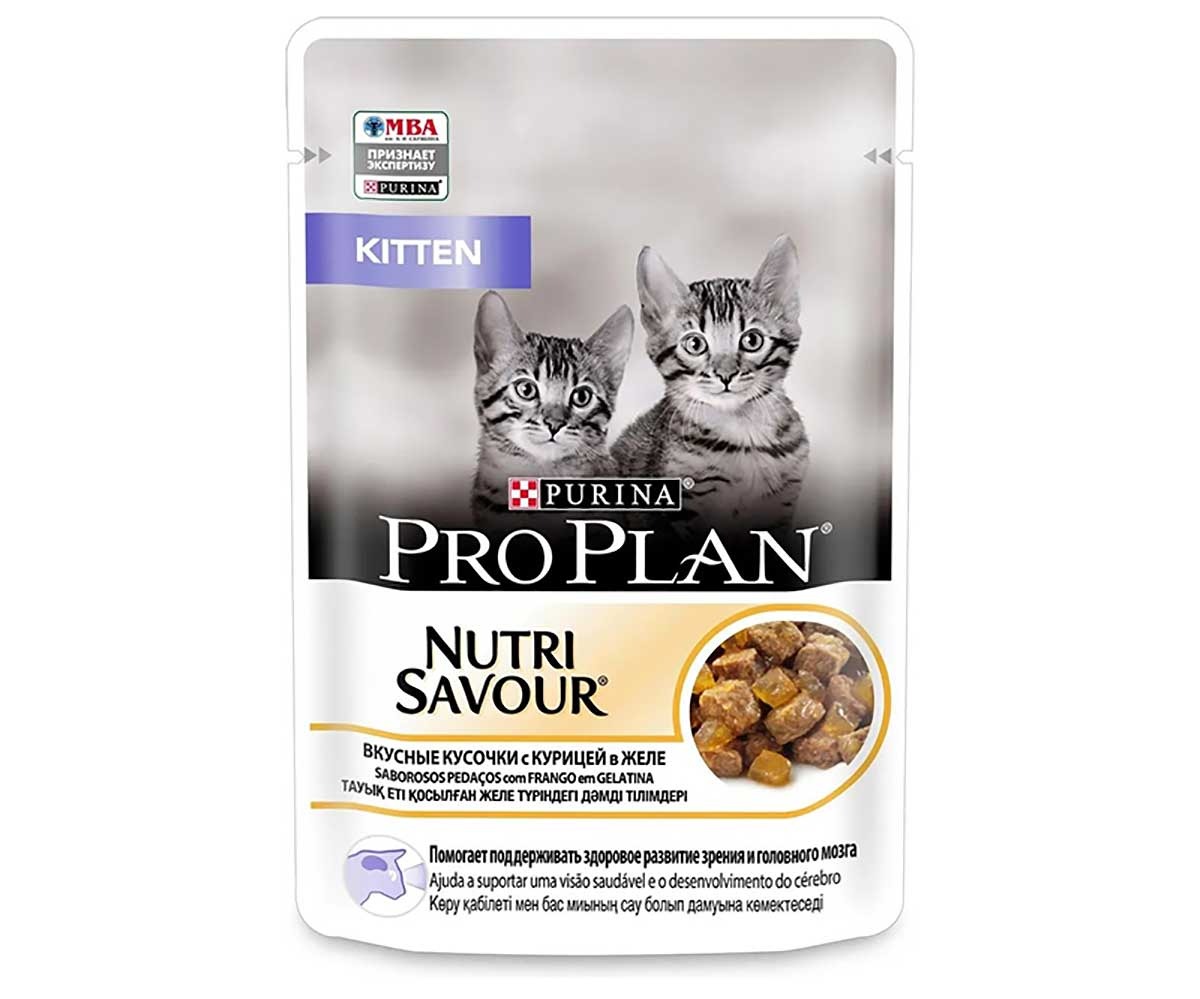 Влажный Корм Pro Plan (ПроПлан) Для Котят Курица в Желе Kitten Chicken Chunks in Jelly  85г (1*24)