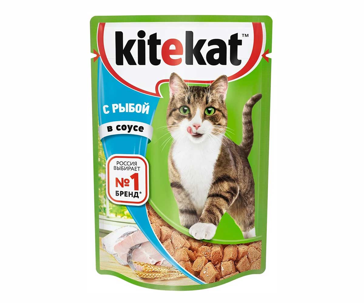 Влажный Корм Kitekat (Китикэт) Для Кошек Вкусная Рыба в Соусе 85г (1*24)