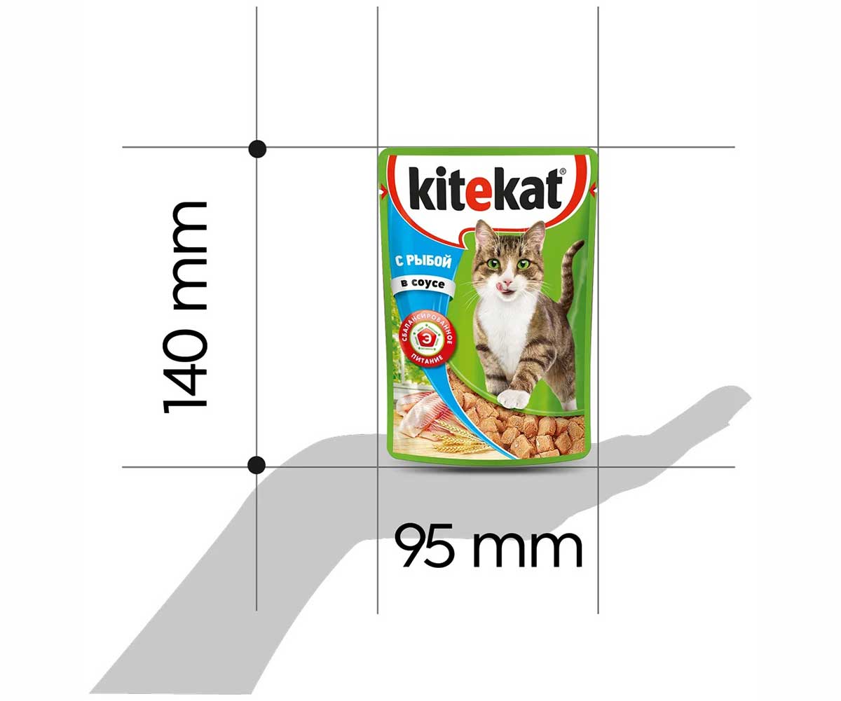 Влажный Корм Kitekat (Китикэт) Для Кошек Вкусная Рыба в Соусе 85г (1*24)