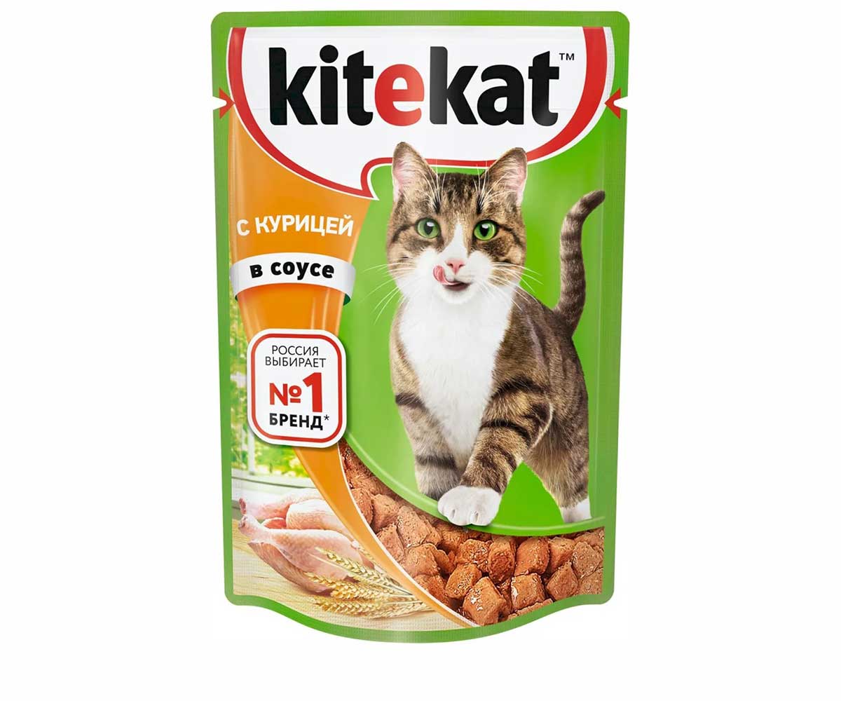 Влажный Корм Kitekat (Китикэт) Для Кошек Курица в Соусе 85г (1*24)