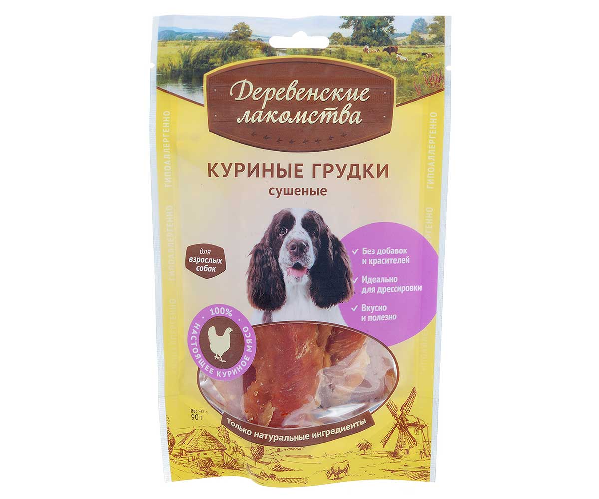 Лакомства Для Собак Деревенские Лакомства Куриные Грудки 90г