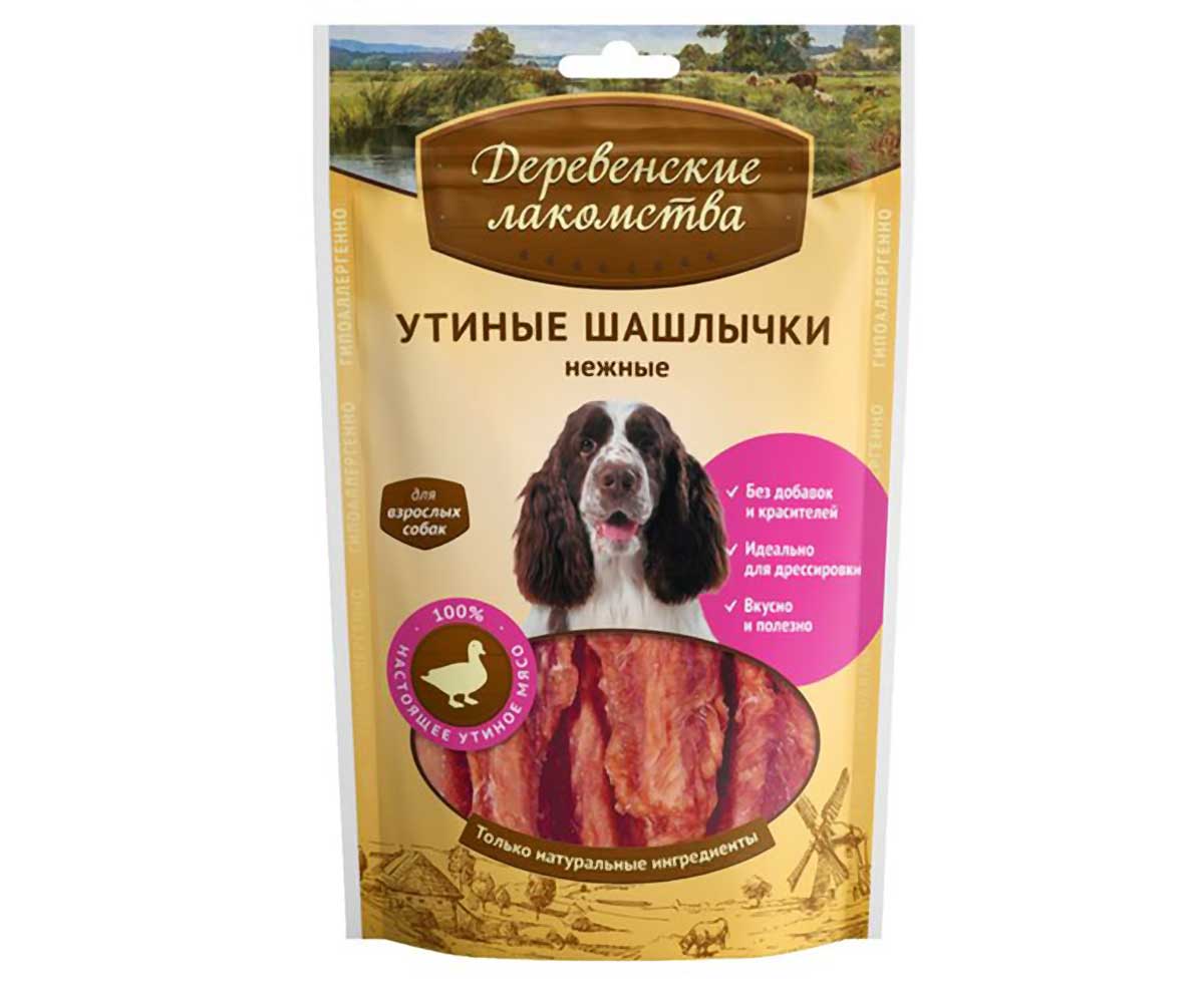 Лакомства Для Собак Деревенские Лакомства Утиные Шашлычки 90г