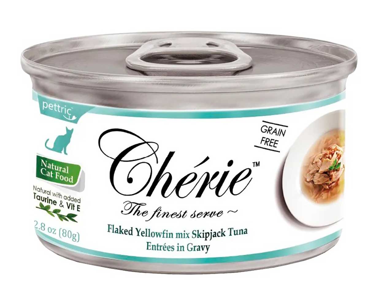 Консервы Pettric (Пэттрик) Cherie Для Кошек Тунец в Подливке Flaked Yellowfin mix Skipjack Tuna Entrées in Gravy 80г